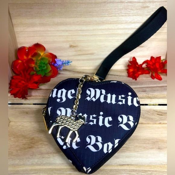 L.A.M.B. Handbags - LAMB Gwen Stefani/LeSportSac 🖤 Wristlet w/white “Angel Music Baby” Gold Accents